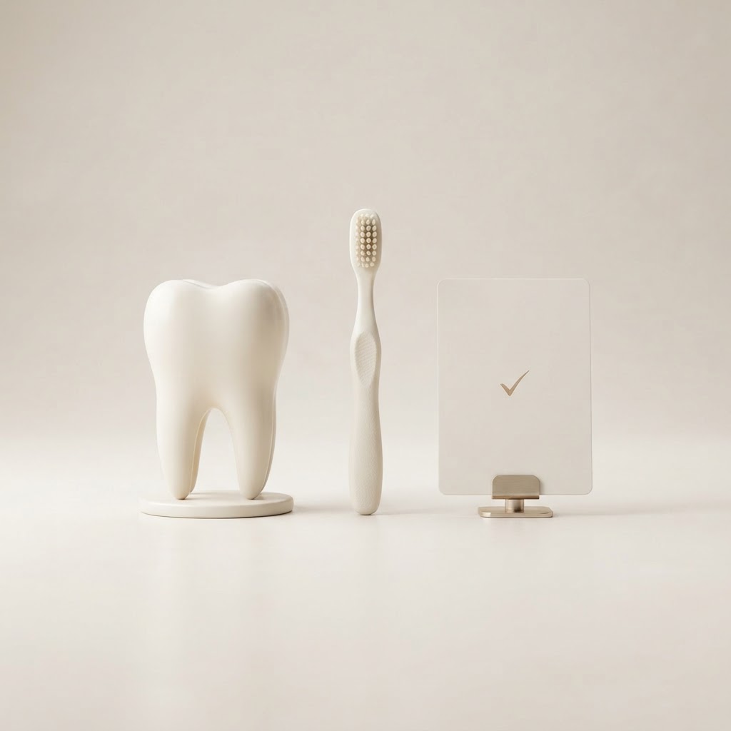 Follow-Up · Representative 3D illustrations, not photographs of the clinic.