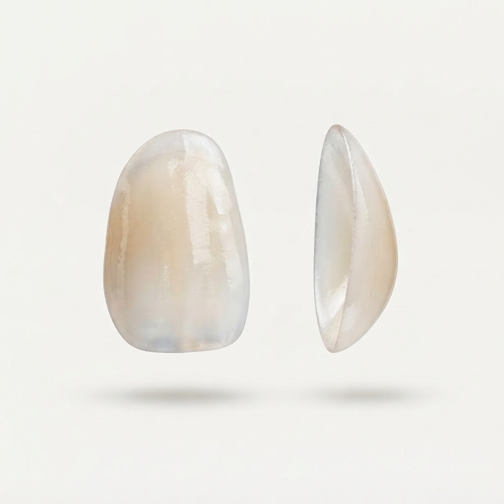 Premium line · A feather-thin edge, premium translucency and exquisite enamel detail. AI concept illustration, not a product photograph. Thickness is illustrative, not to scale.