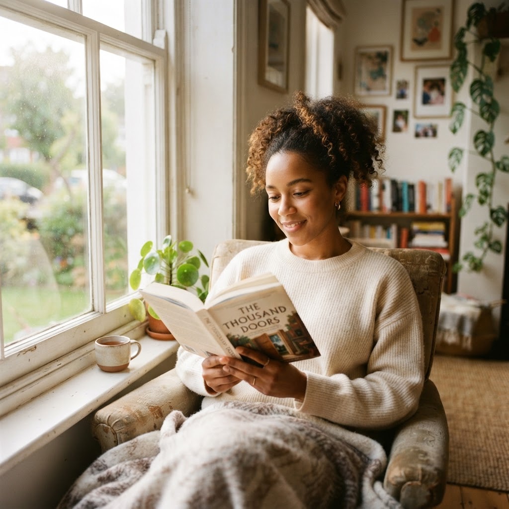 Woman reading a book