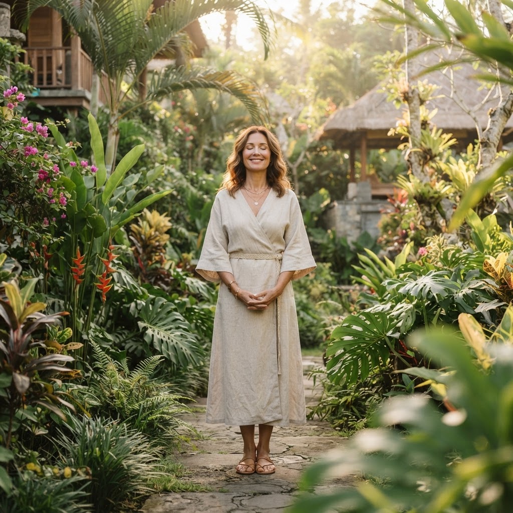 Mujer disfrutando la naturaleza