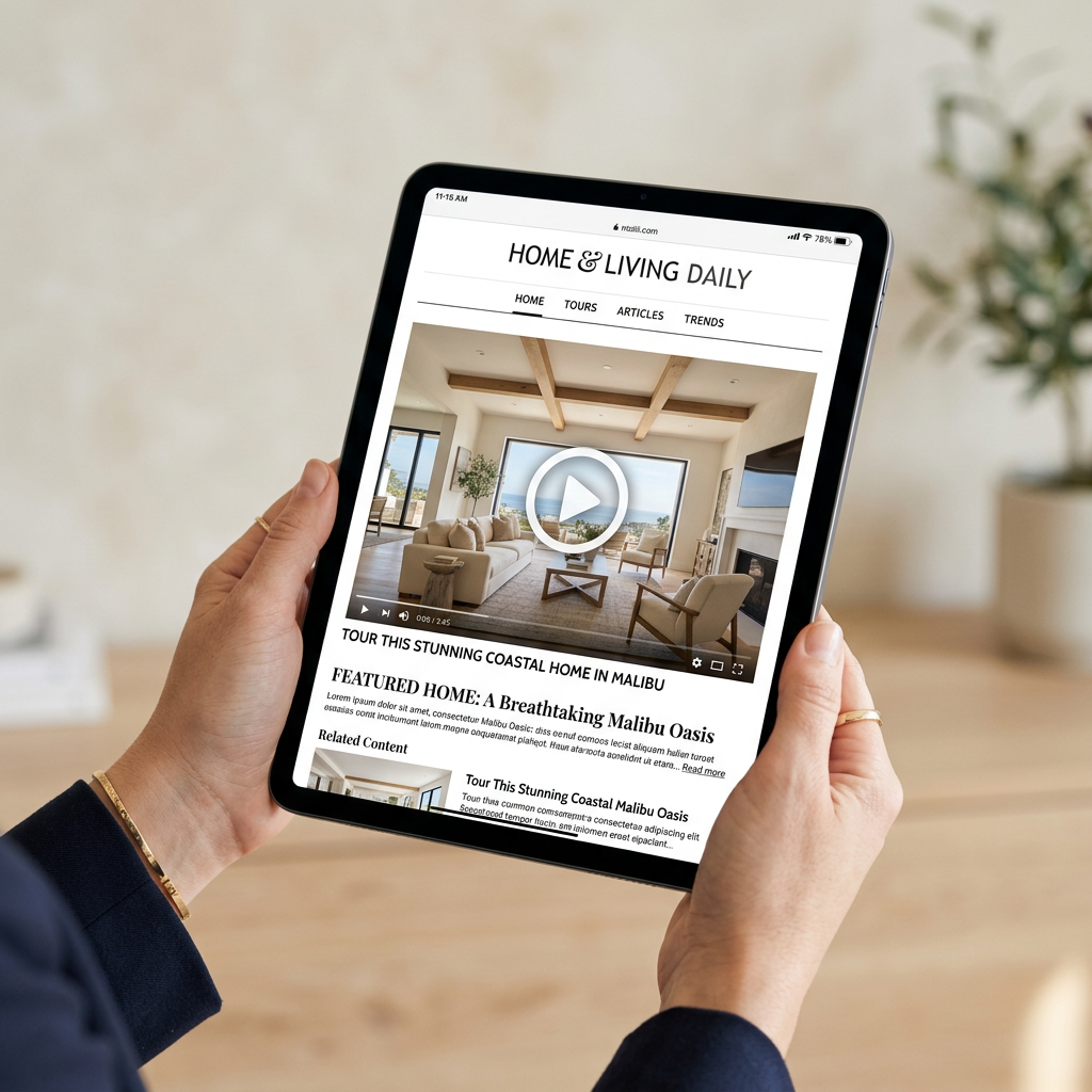 Video ad on tablet