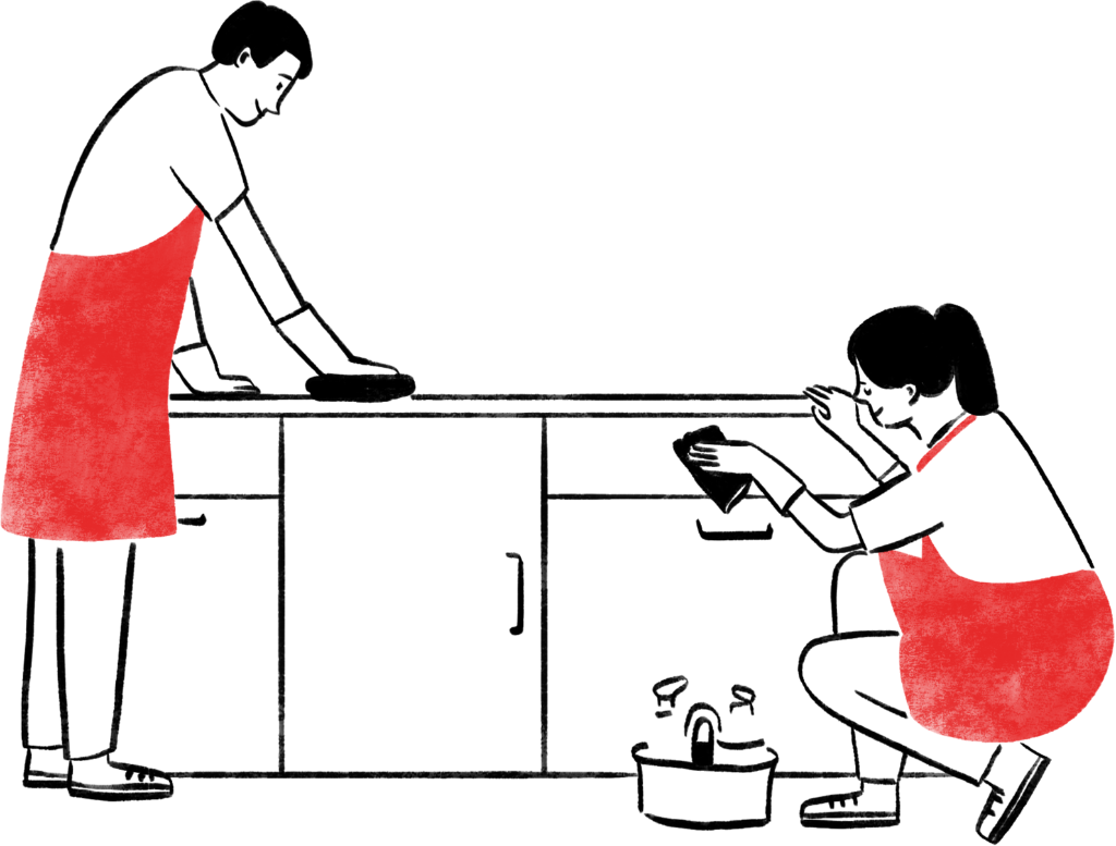 Cleaners at work
