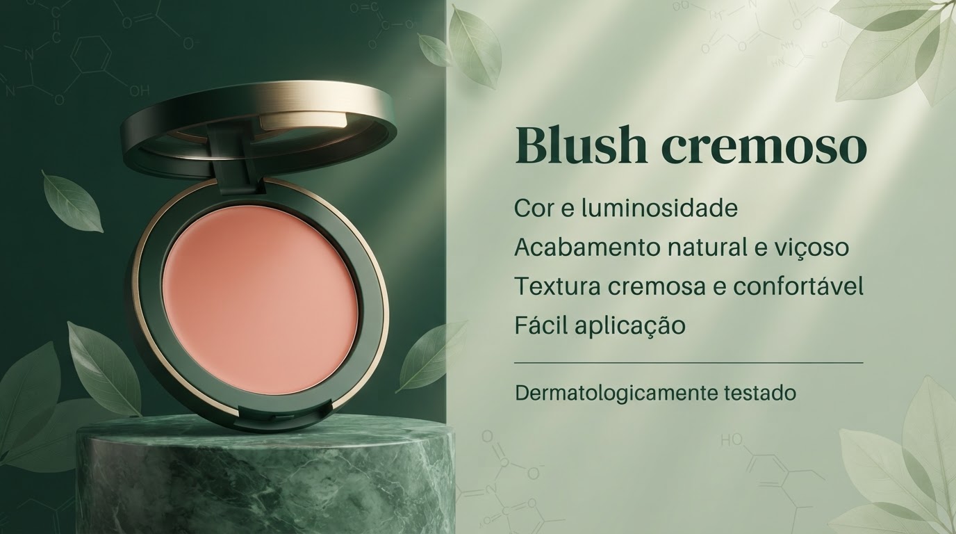 Blush cremoso, layout Informações