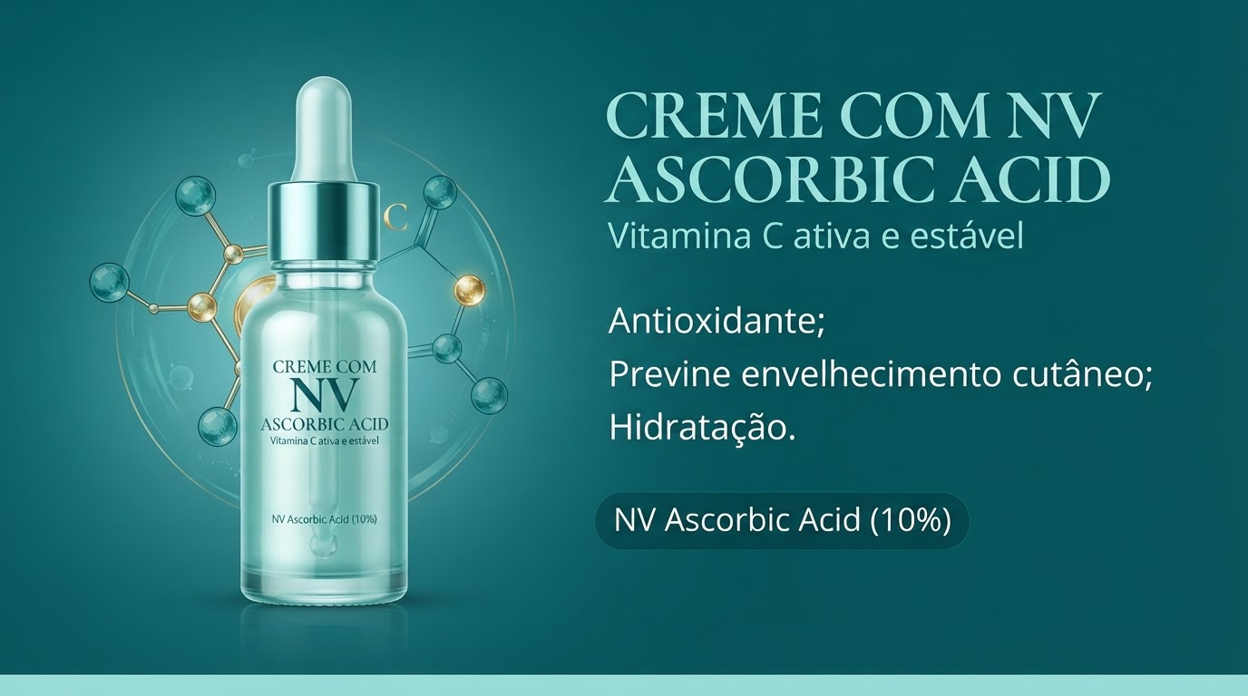 Creme com NV Ascorbic Acid, layout Informações