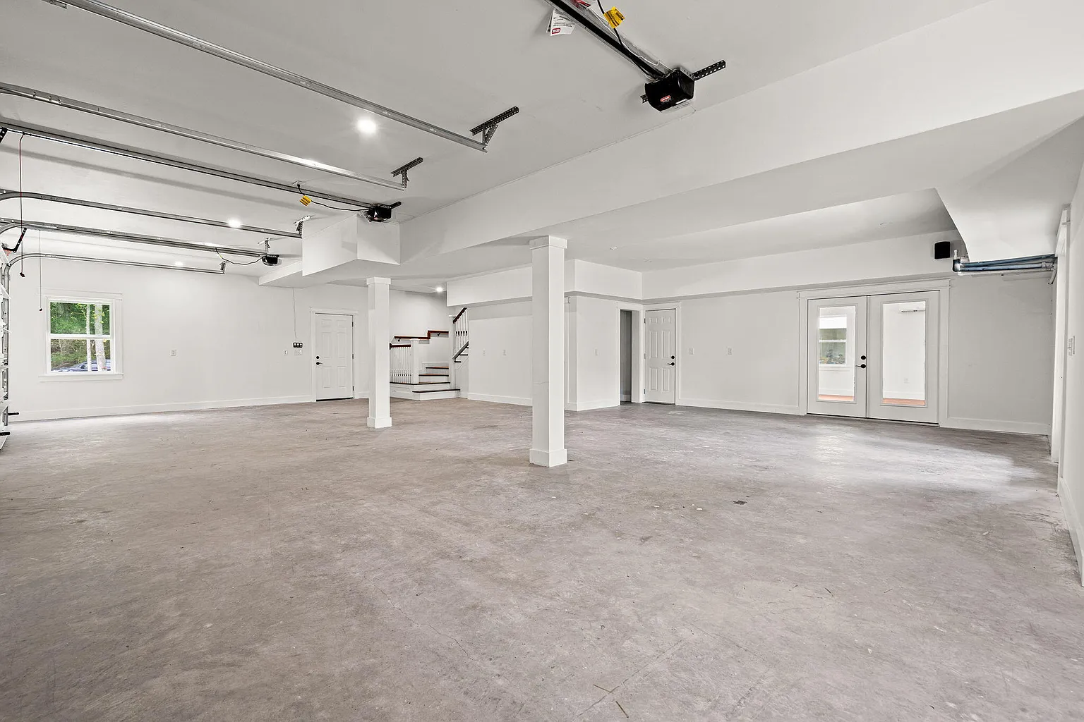 Garage level with stairs to the main floor