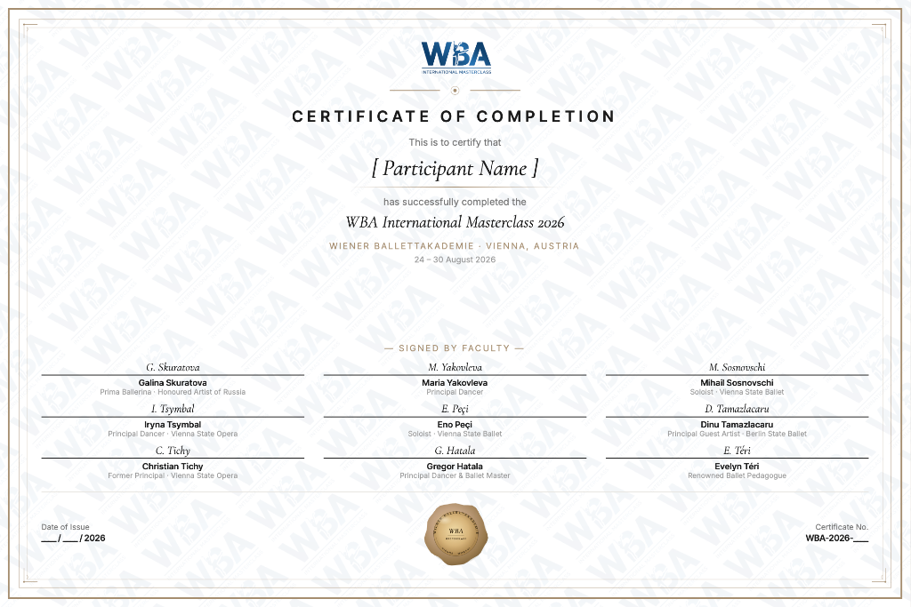 WBA International Masterclass 2026 — Certificate of Completion