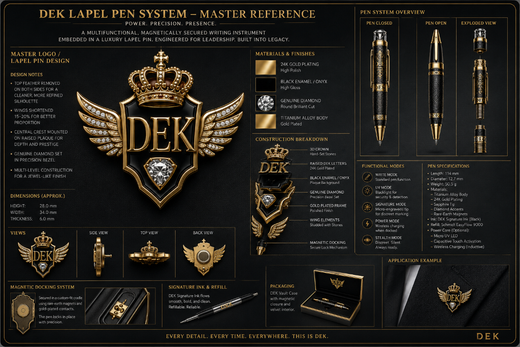 DEK Lapel Pen System live model reference