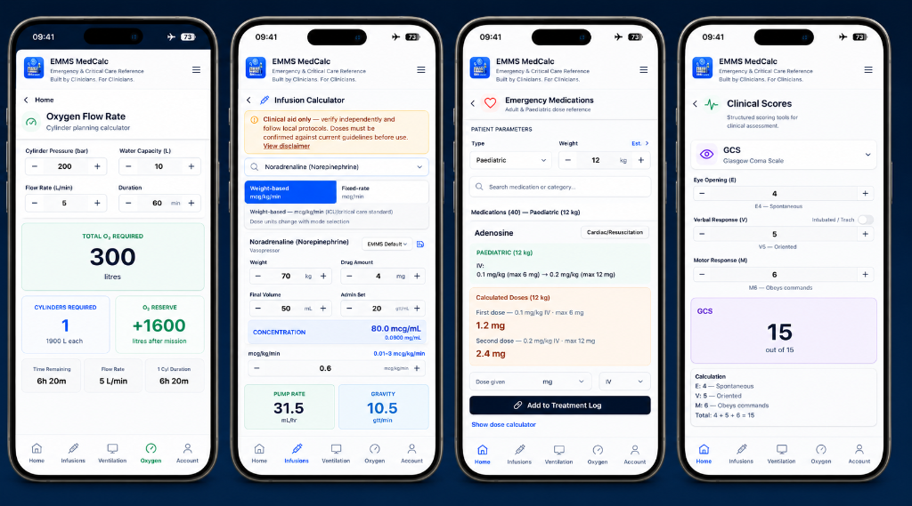EMMS MedCalc — Product Screenshots