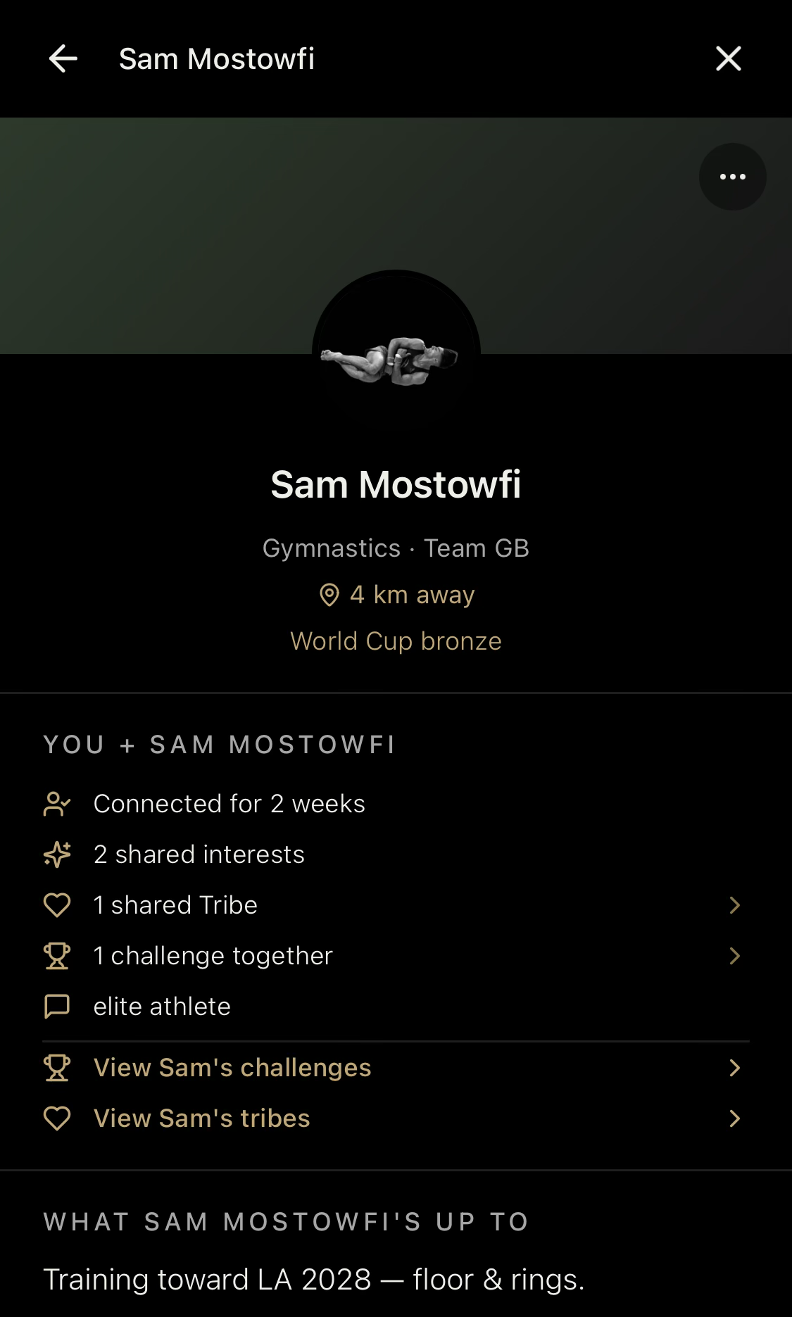 Sam Mostowfi athlete profile in the FYYBE app