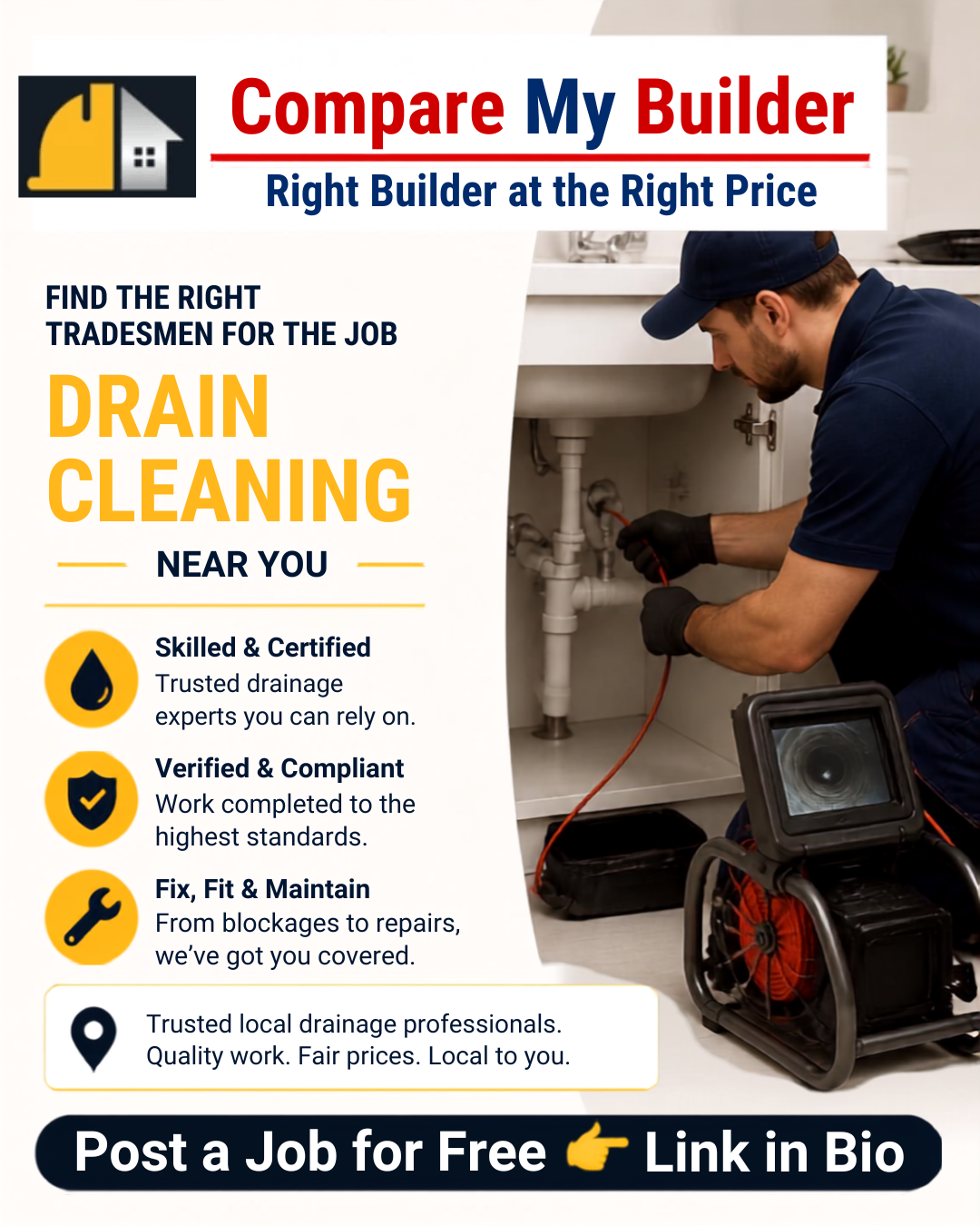 Drain Cleaning on Compare My Builder
