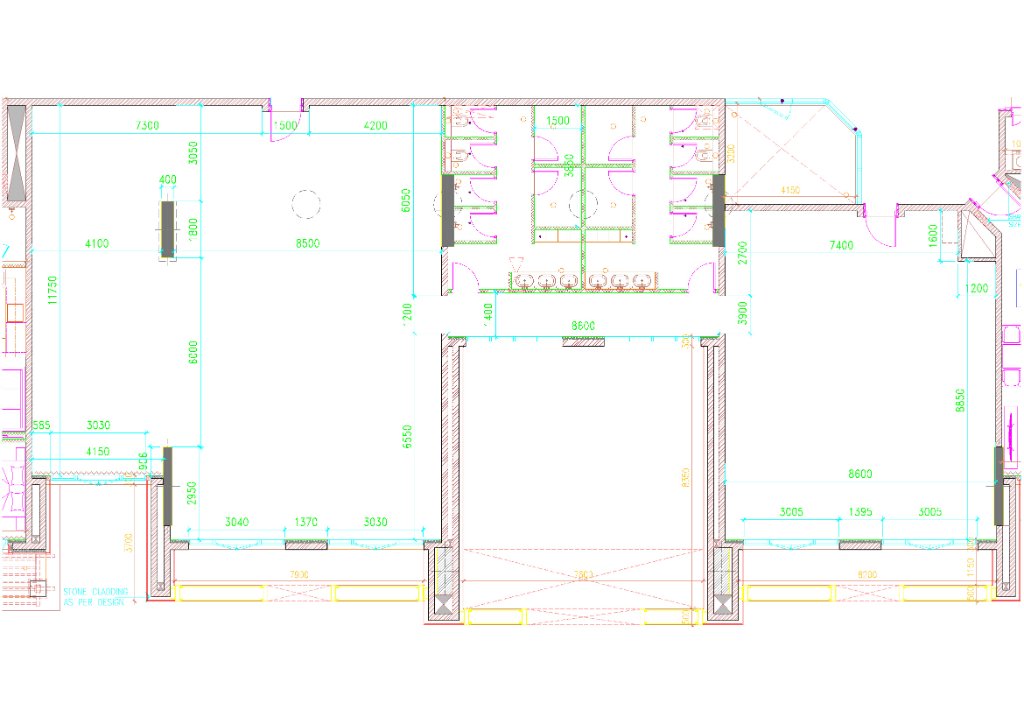 Gym layout floor plan - architectural design blueprint Qatar luxury home gym