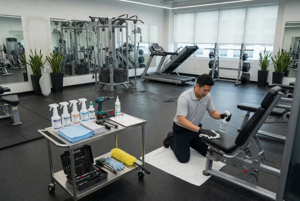 Professional gym maintenance service - equipment servicing and aftercare in luxury home gym Qatar