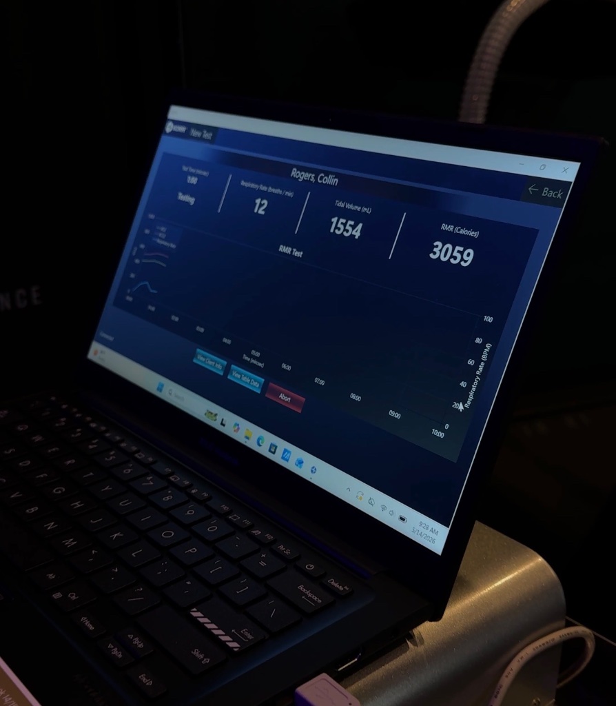 RMR test results on screen