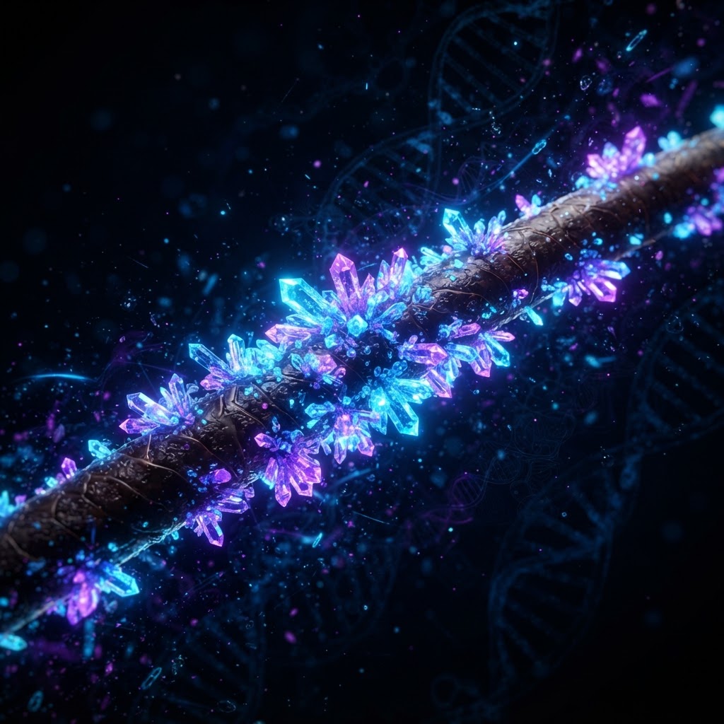 Hair Mineral Analysis — trace minerals visualized under magnification