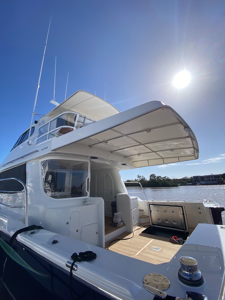 Targa bar with solar and aerial mounts — Gold Coast build.
