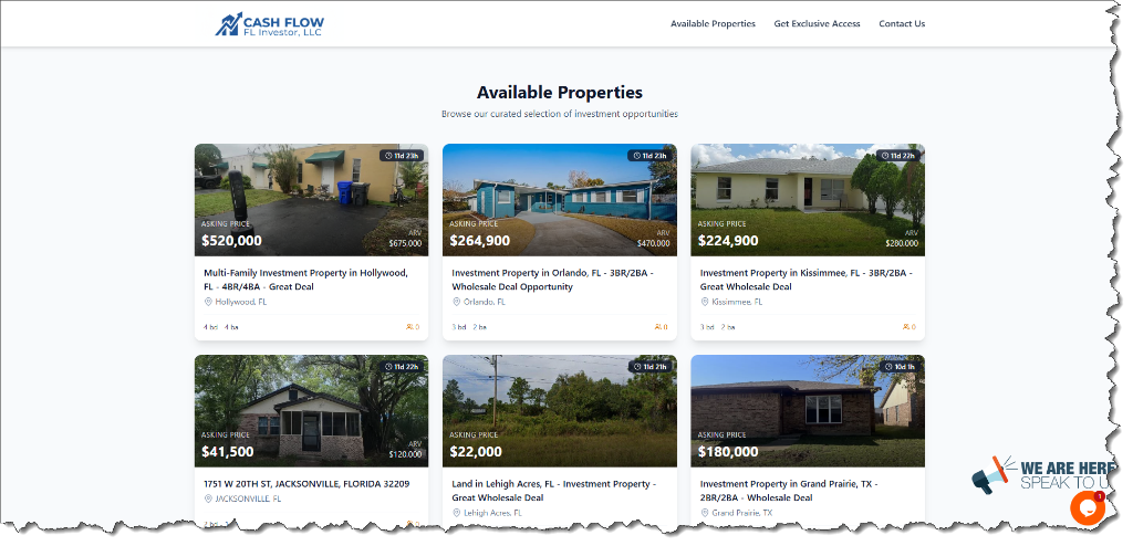 Wholesaler Seller Landing Page