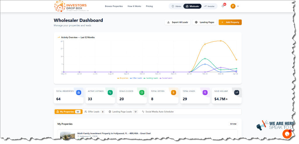 Wholesaler Dashboard