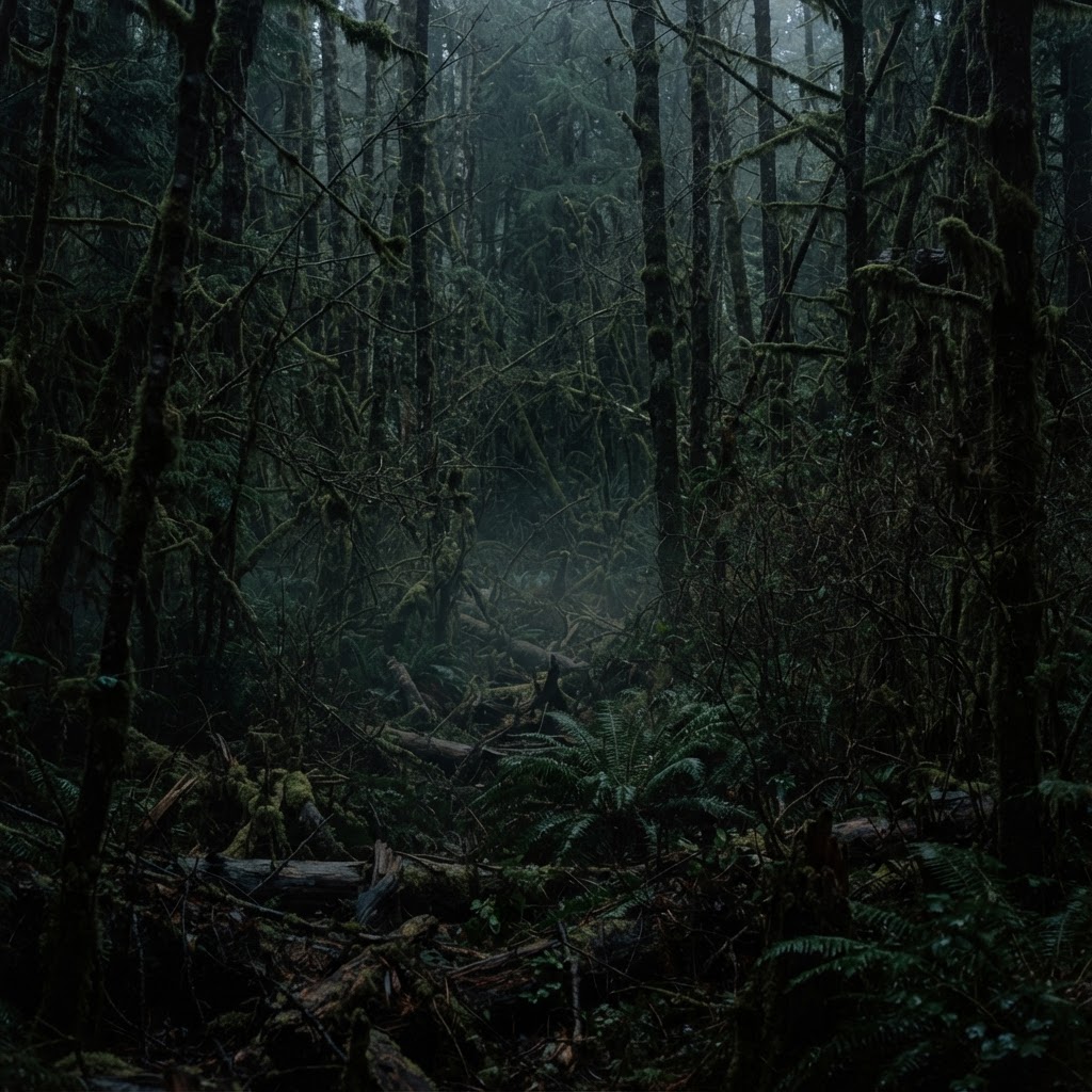 Dense foggy forest — find the hidden Bigfoot