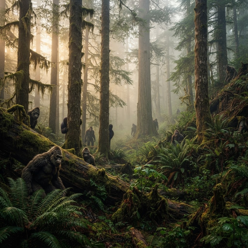 Can you find the 8 Bigfoot hidden in this forest?