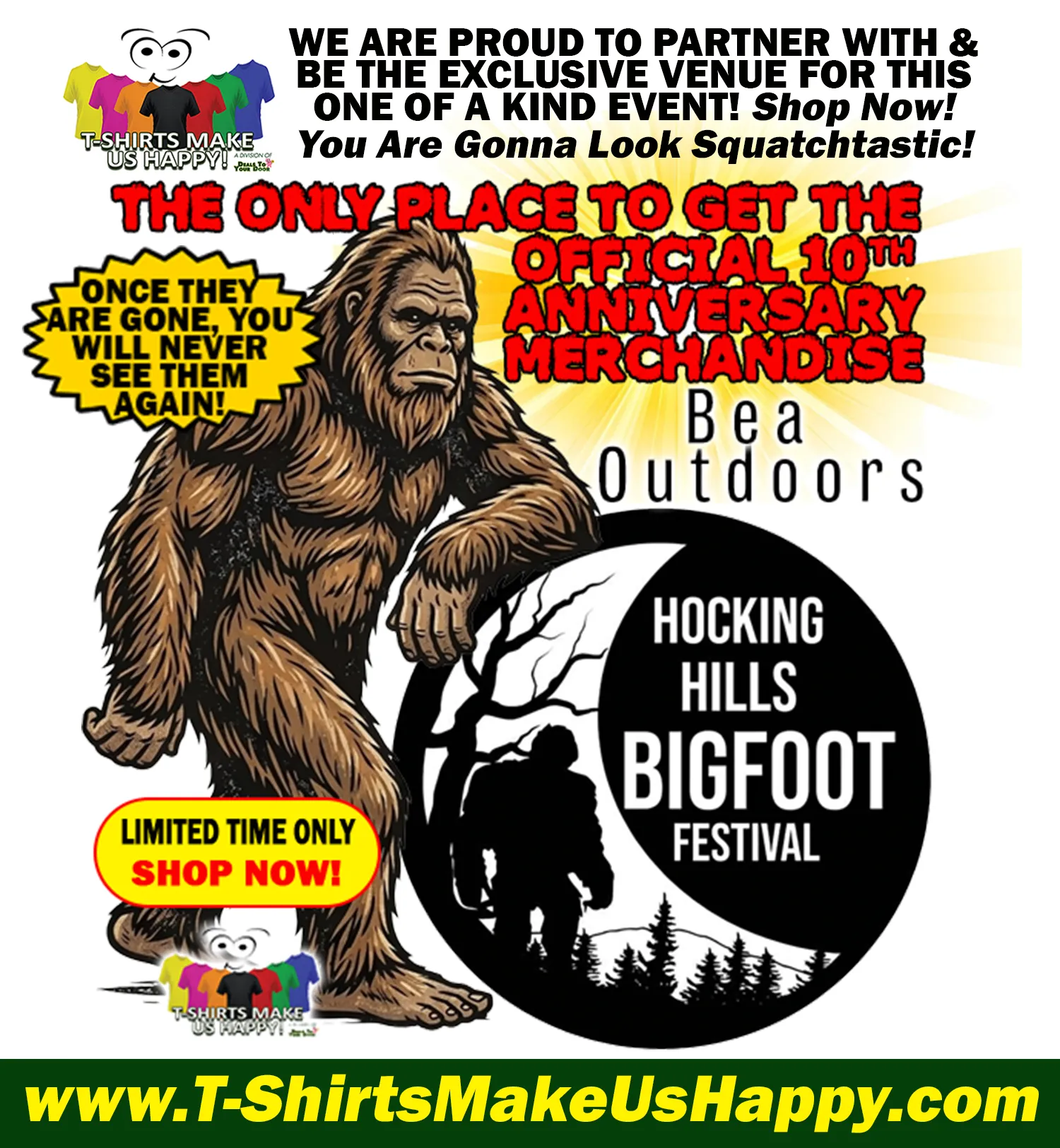 TheBigfootApp.com Official Gear — Hocking Hills Bigfoot Festival 10th Anniversary Merchandise