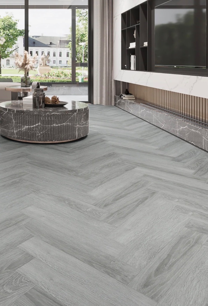 SPC Herringbone 6.5mm - French Grey