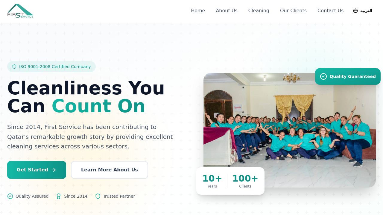Cleaning Company Website with Arabic Language template preview