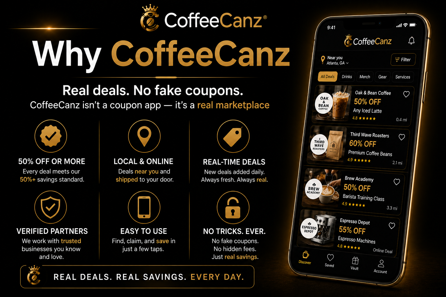 Why CoffeeCanz - Real deals, no fake coupons
