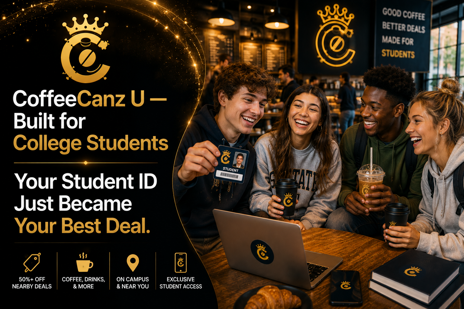 CoffeeCanz U — Built for college students, 50%+ off nearby deals