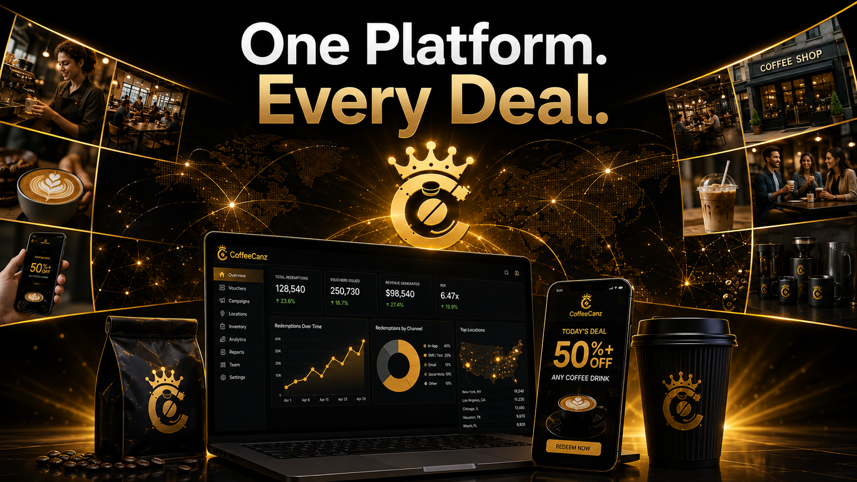 CoffeeCanz — One Platform. Every Deal. Global network, dashboard, and mobile app.
