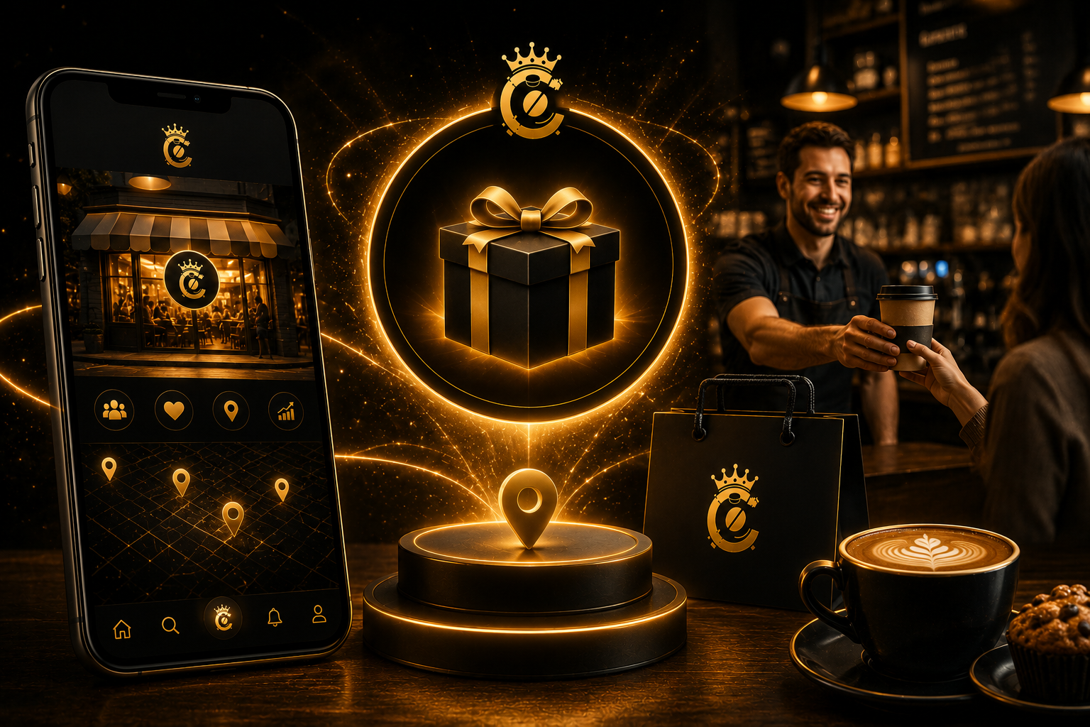 CoffeeCanz Merchant Offer - Coffee shop with customers