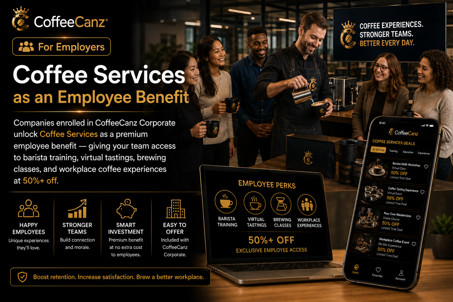 Coffee Services as an Employee Benefit — CoffeeCanz Corporate
