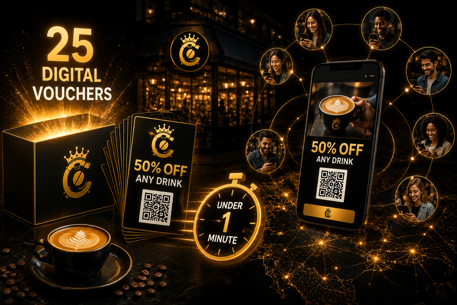 CoffeeCanz - What You Get for $19.99 - 25 Digital Vouchers
