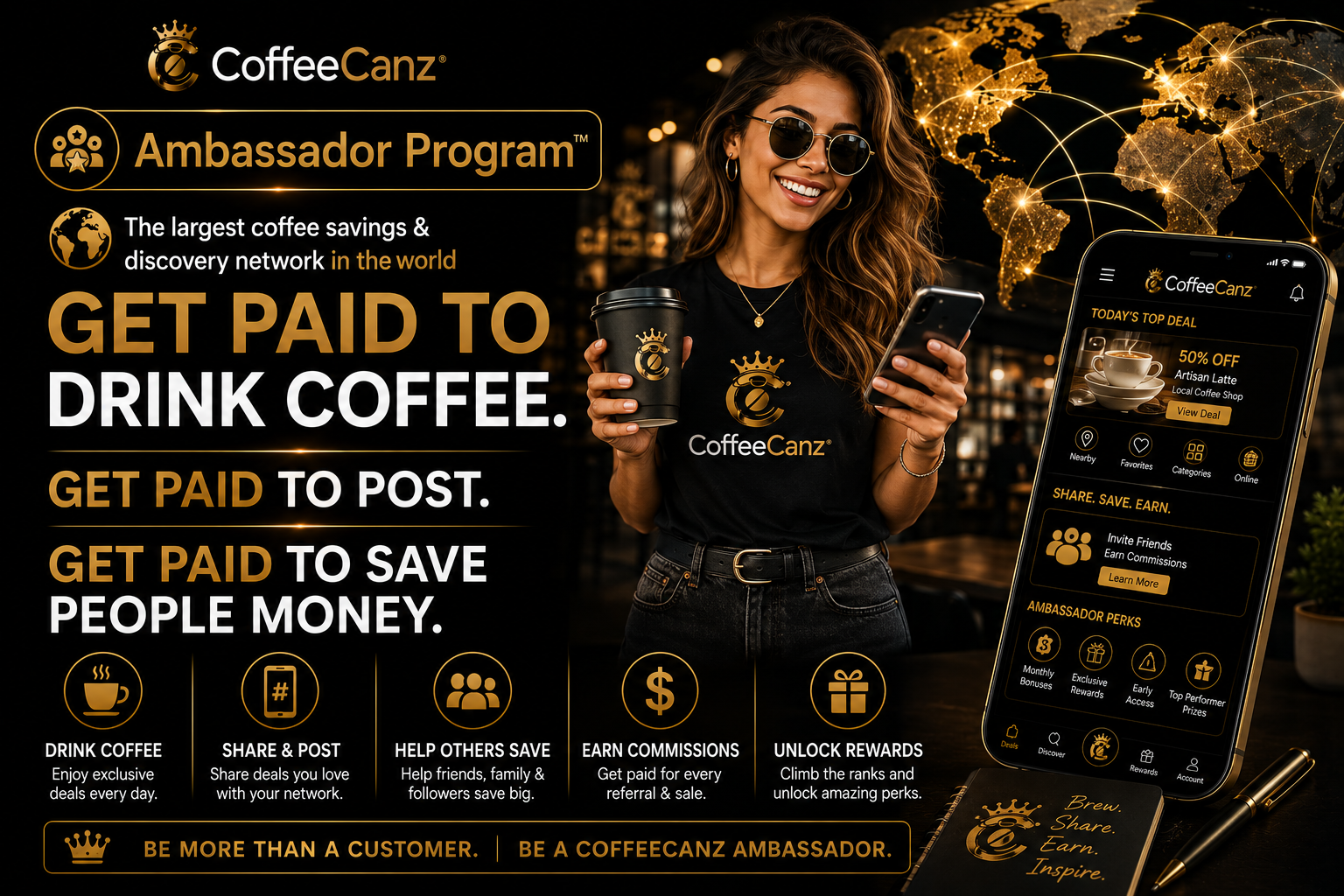 CoffeeCanz Ambassador Program — Get paid to drink coffee, get paid to post, get paid to save people money