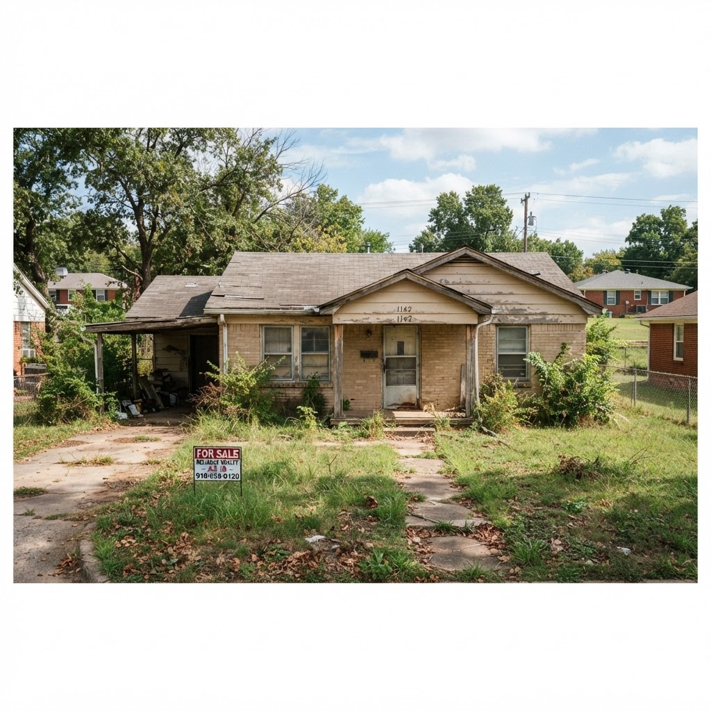 Before - Inherited Sapulpa Fixer-Upper with Structural Damage