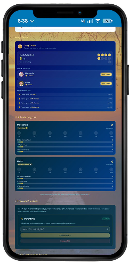 GIA App Mockup - Parent Hub