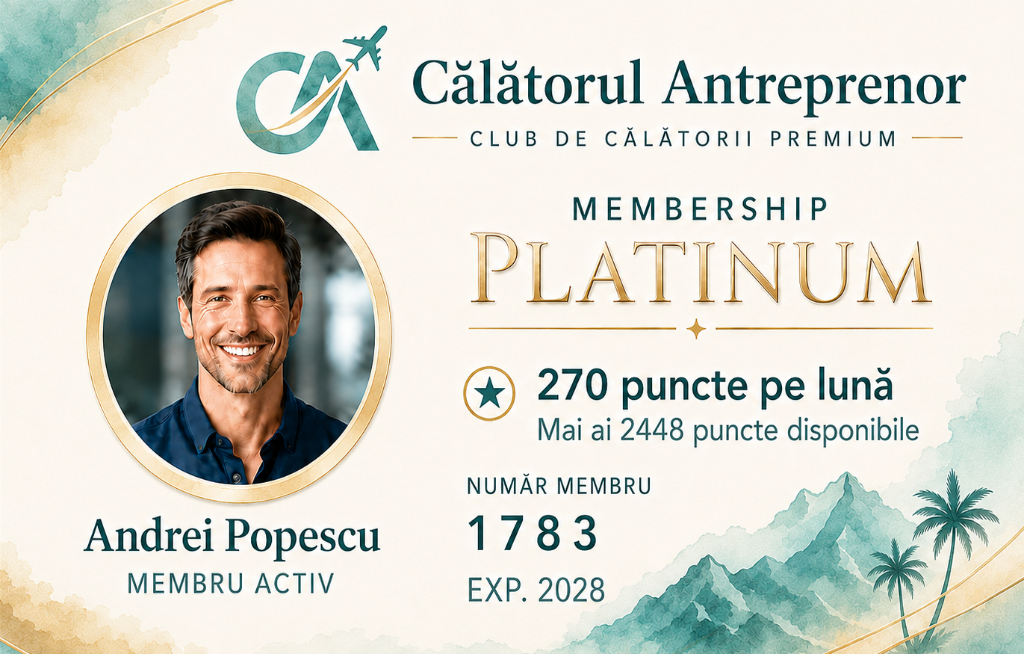 Card de membru Platinum — Călătorul Antreprenor