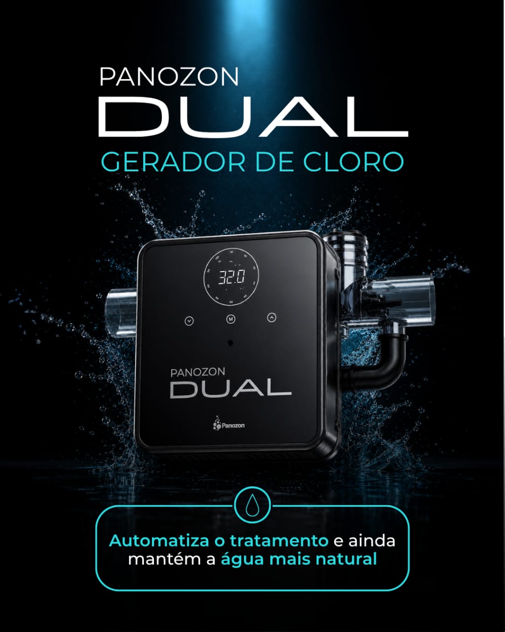 Panozon Dual - Gerador de Cloro com efeito de água