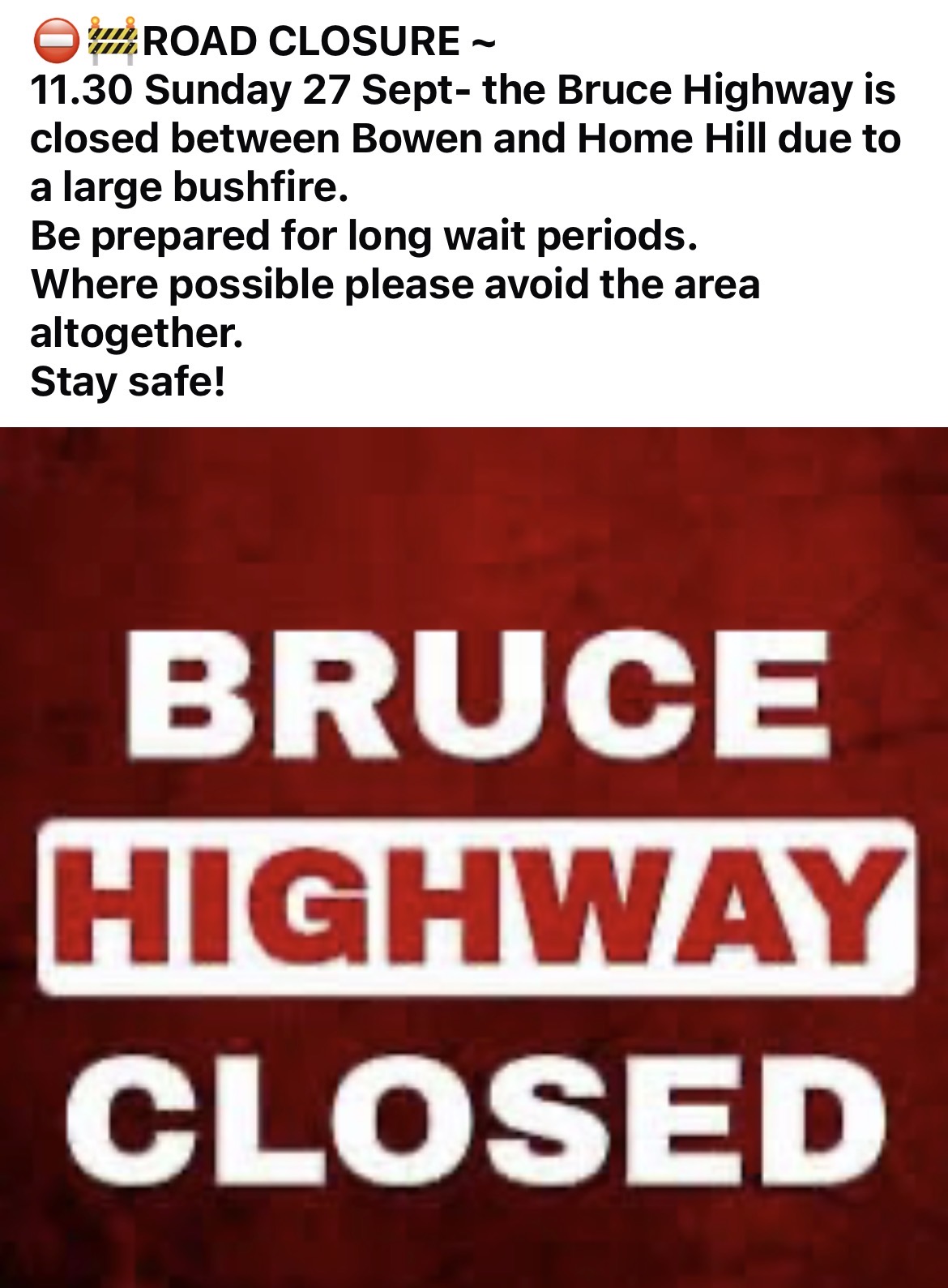 Road closed