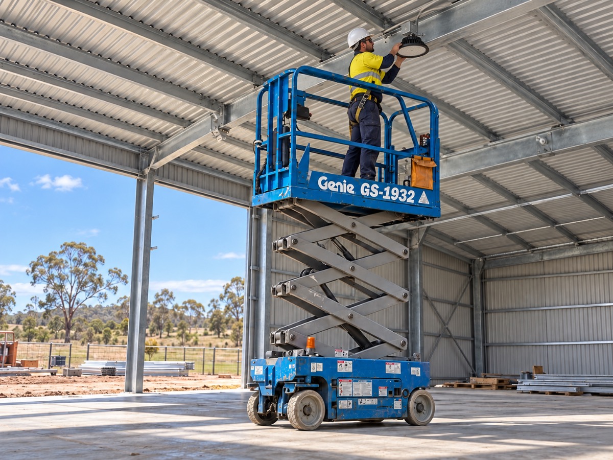 19ft Sizzor lift on trailer 