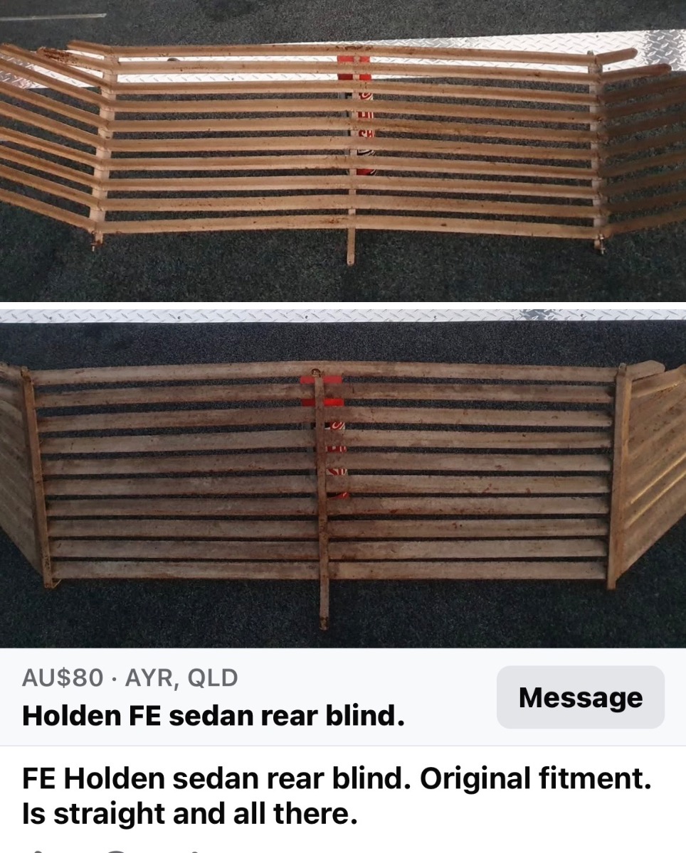 Holden FE rear blind
