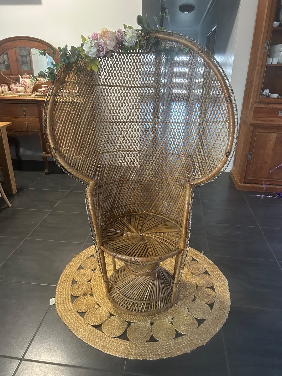 SOLD- Vintage Peacock Chair