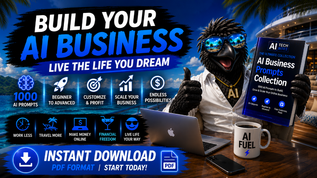 Build Your AI Business — Live The Life You Dream. 1000 AI Prompts, Instant Download PDF.