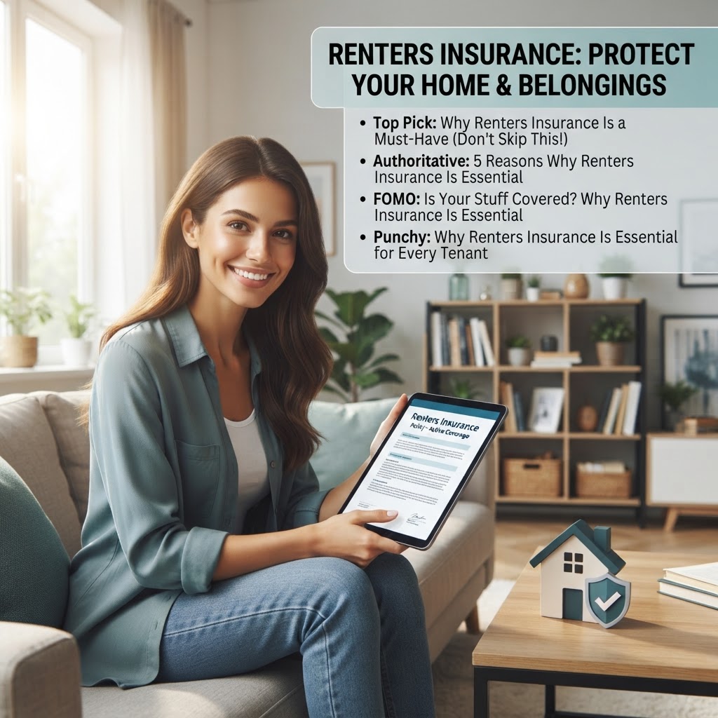 Here are a few options for your blog post title, keeping them under 60 characters and optimized for clicks:

**Top Pick (Benefit-driven):**
*   Why Renters Insurance Is a Must-Have (Don’t Skip This!)

**Direct & Authoritative:**
*   5 Reasons Why Renters Insurance Is Essential

**Fear-of-Missing-Out (FOMO):**
*   Is Your Stuff Covered? Why Renters Insurance Is Essential

**Short & Punchy:**
*   Why Renters Insurance Is Essential for Every Tenant

**Quick Tip for SEO:** Ensure your primary keyword ("Renters Insurance") is as close to the beginning of the title as possible, as seen in these examples.