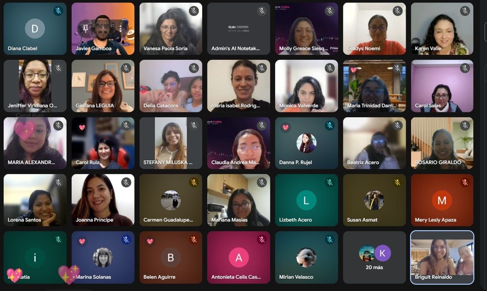 Sesión en vivo de un bootcamp Women Biz