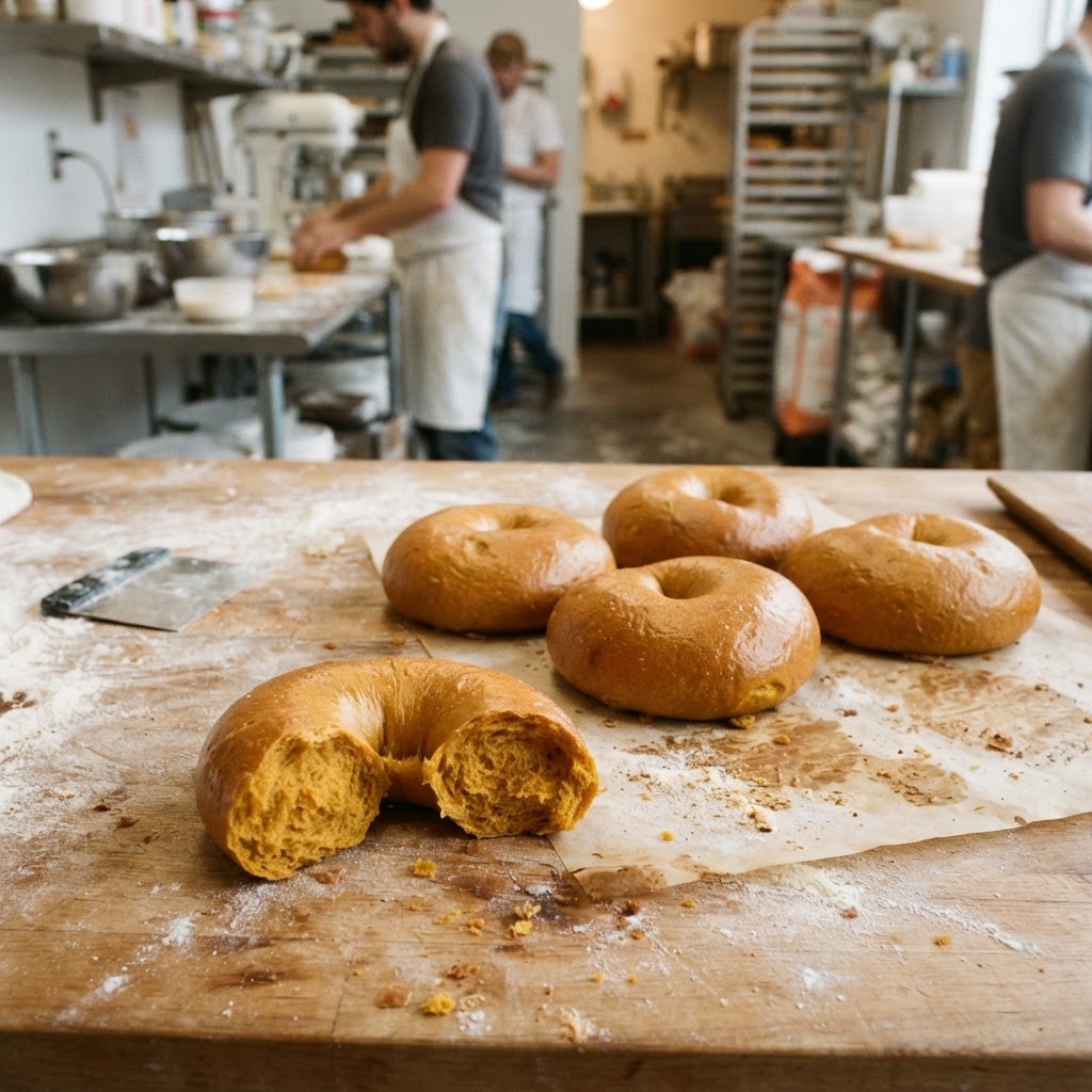 Pumpkin Sourdough Bagel