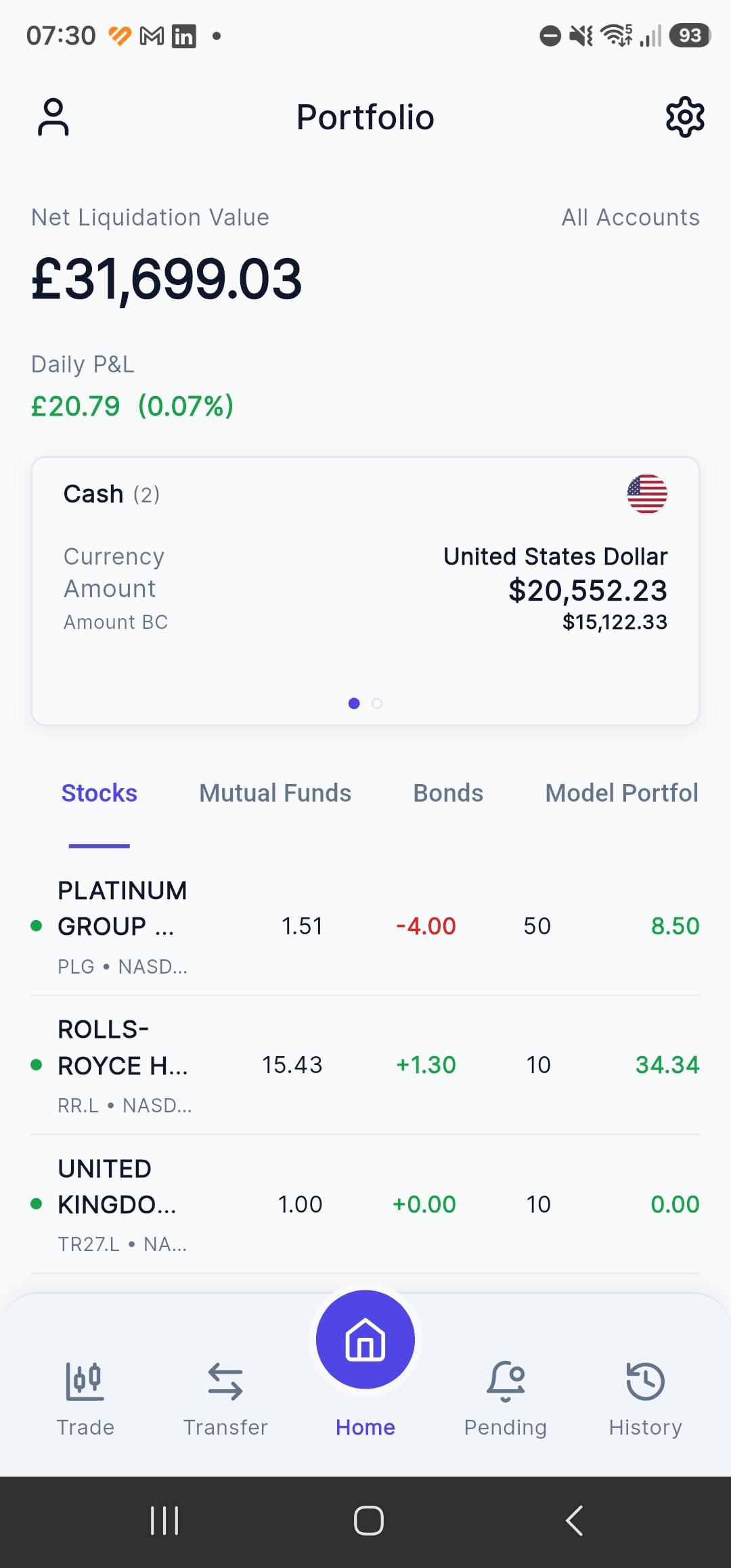 Invinitive app portfolio screen
