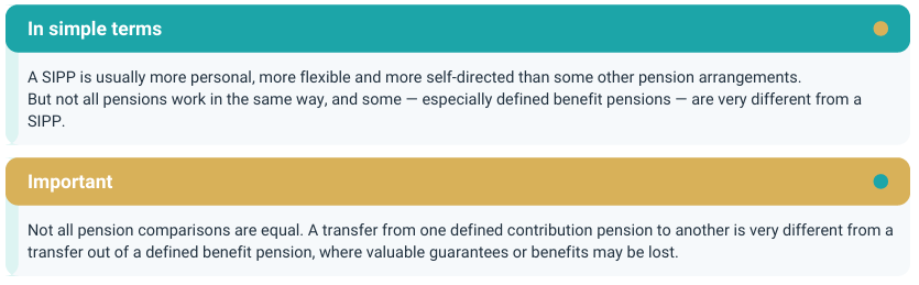 Pension types summary