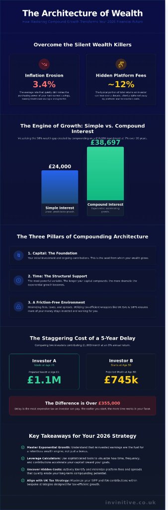 The Architecture of Wealth - Compound Interest Infographic