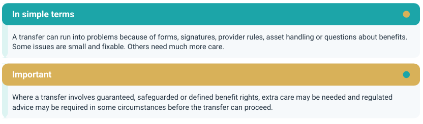 Transfer problems summary