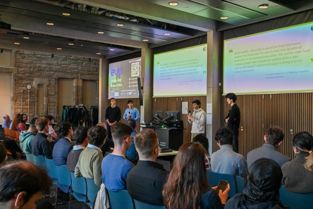 Students presenting at Venture Day